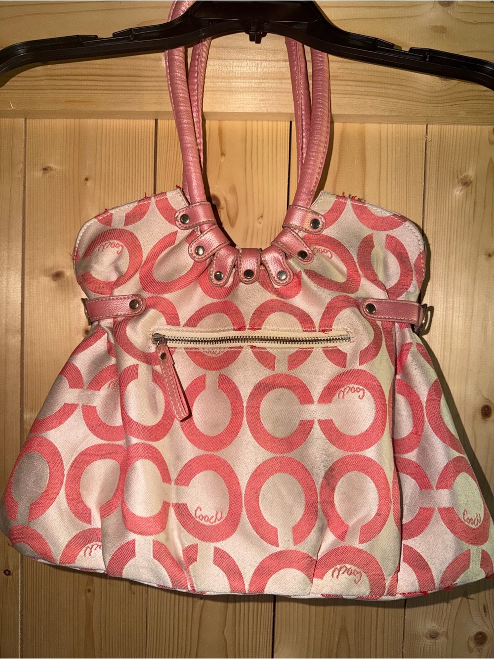 Authentic Vintage Coach Optic C Multi-Buckle Pleated Shoulder Bag | Y2K